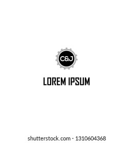 Letter C&J Gear Circle Abstract Creative Business Modern Logo