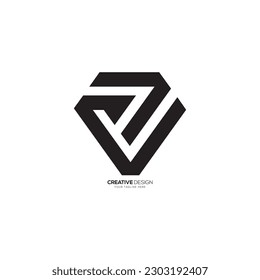 Letter CJ or or JC with diamond shape monogram unique shape modern logo. CJ logo. JC logo