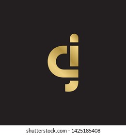 Letter cj linked lowercase logo design template elements. Gold letter Isolated on black  background. Suitable for business, consulting group company.