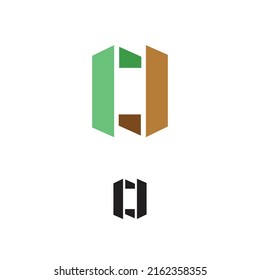 letter CJ logowith geometric shape