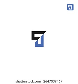 Letter CJ or Number 7 Monogram Logo, Minimalist Modern Branding Design with white background.