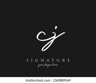 Letter CJ Signature Logo - Vector