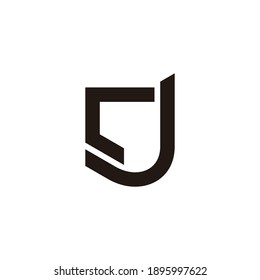 Buchstabe cj, einfaches geometrisches Logo der Linie, Vektorgrafik