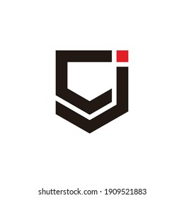 letter cj simple geometric line emblem logo vector