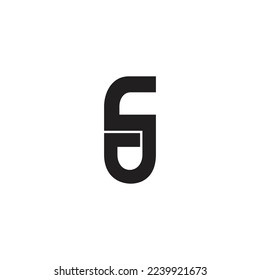 letter cj simple geometric linear logo vector 