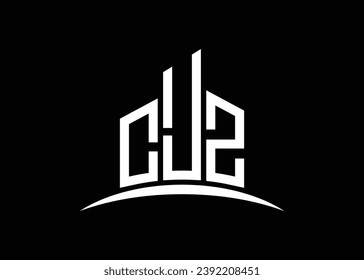 Letter CJZ building vector monogram logo design template. Building Shape CJZ logo.