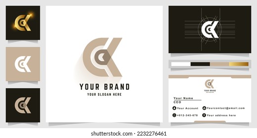 Letter CK or CCK monogram logo with business card design