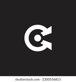 letter ck circle geometric dot triangle logo vector 