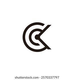 letter ck circle rotate motion logo vector 