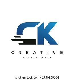 Letter CK Fast Speed and e commerce Logo Design Element