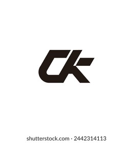 letter ck flag ribbon symbol logo vector 