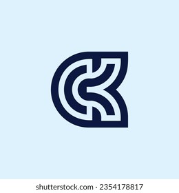 Letter CK or KC logo