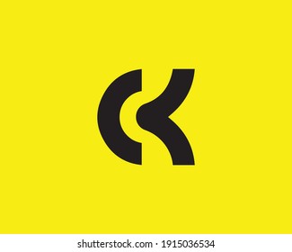 letter ck and kc logo design vector template