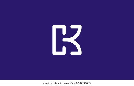 Letter CK or KC logo design. modern creative negative space logo . Letter C combining with Letter K in the negative space of it