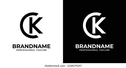 Letra CK o KC Monograma Logotipo, adecuado para cualquier negocio con iniciales CK o KC.