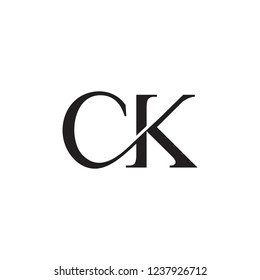 letter ck linked logo vector