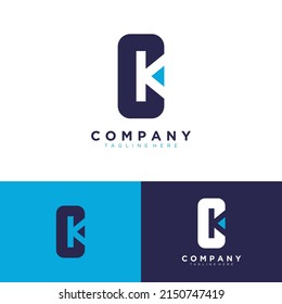 Letter CK logo abstract design template.