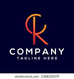 Vector de diseño del logotipo CK de la letra.