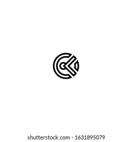Letter CK monogram logo design vector