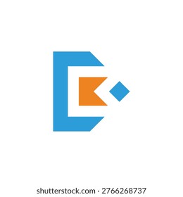 letter ck simple diamond geometric logo vector 