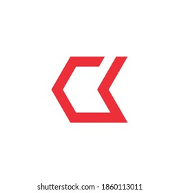 Buchstabe ck einfache Link geometrische Linie abstraktes Logo Vektorgrafik