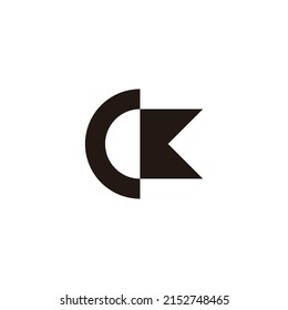 vector de logotipo geométrico simple enlazado de letra ck