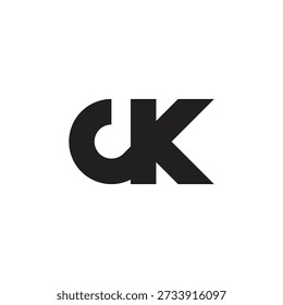 letter ck simple linked geometric black logo vector 