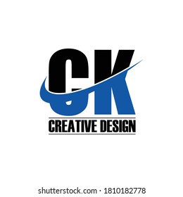 Letter CK simple logo design vector