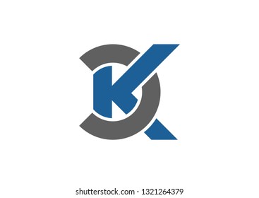 Letter CK,KC Logo Design Vector