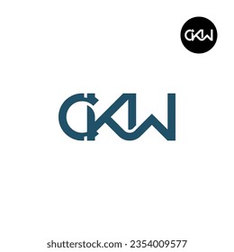 Diseño de logotipo de monograma CKW para carta