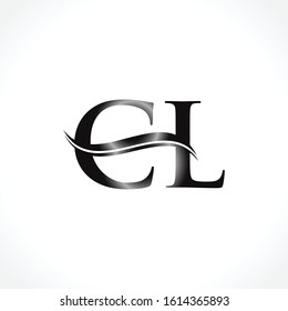 Letter CL Black Logo Design With White Background. Initial CL Logo Template