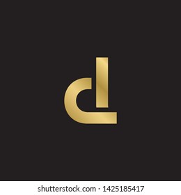 Letter cl cd d linked lowercase logo design template elements. Gold letter Isolated on black  background. Suitable for business, consulting group company.