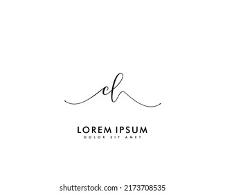 Letter CL Initial Handschrift Logo mit Unterschrift und handgezeichnet Stil.