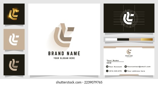 Letter CL or LC monogram logo with business card design