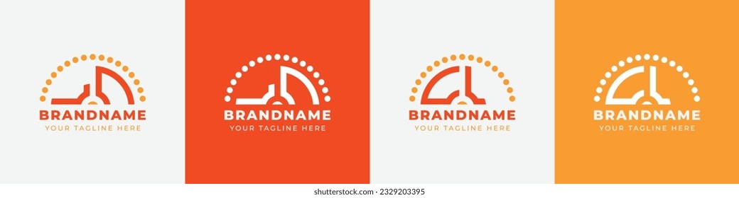 Letter CL and LC Sunrise  Logo Set, suitable for any business with CL or LC initials.
