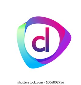 Letter CL logo with colorful splash background, letter combination logo design for creative industry, web, business and company.