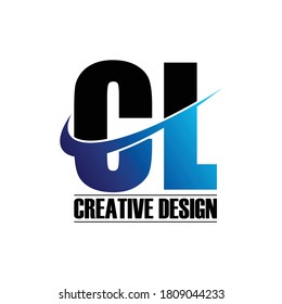 Letra CL simple diseño de logotipo vectorial