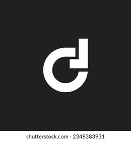 letter cl simple loop geometric logo vector 