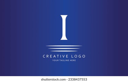 I letter classical modern simple vector brand vector logo design for all kind of business with blue background  