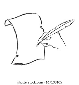 Letter Classical Style and Classic Pen Sketch
