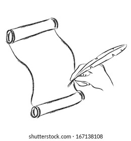 Letter Classical Style and Classic Pen Sketch