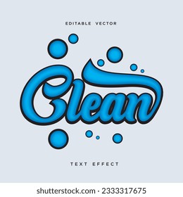 diseño de efecto de texto limpio de letra vectorial editable