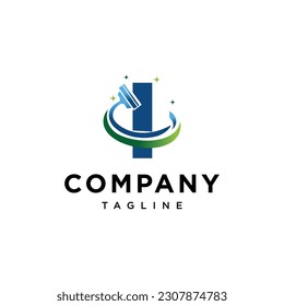  Letra I logotipo de cuidado de limpieza icono plantilla vectorial.eps