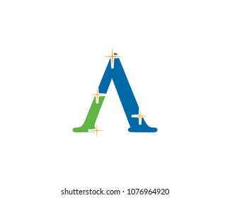 Letter A Cleaning Icon Vector Logo Template Illustration Design