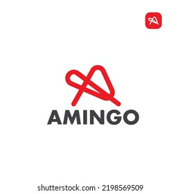 A letter and Clip combination of modern logo design. Creative modern stylish colorful trendy logo design 2022.