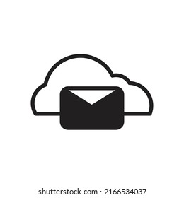 letter cloud icon illustration, envelope, priority mail storage. vector design that is very suitable for use in websites, apps.