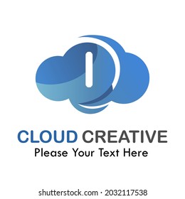 Letter i with cloud logo template illustration. suitable for brand your business, media, app, symbol etc
