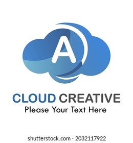 Letter a with cloud logo template illustration. suitable for brand your business, media, app, symbol etc