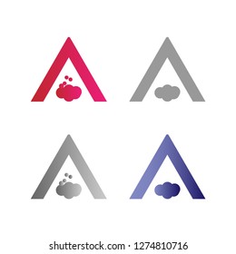 A Letter Cloud Logo useful, editable. And printable Perfect for use in a wide range of new media templates: Web Marketing Agency, Social Media Services Showcase, Online Marketing Apps, and Web.