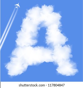 Letter A cloud shape
